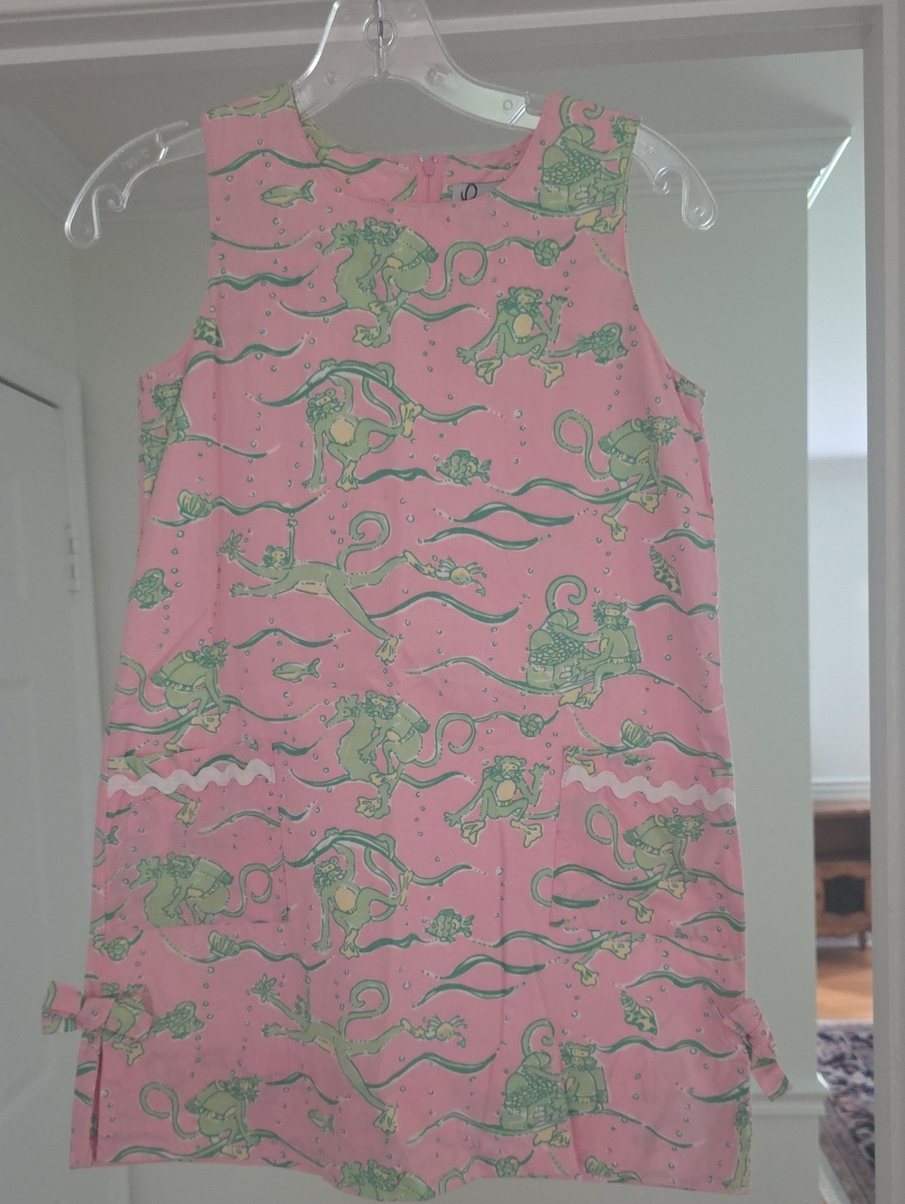 Lilly Pulitzer Kids Pink Dress with Green Nautical Print